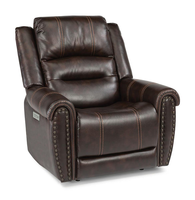 Flexsteel Oscar Power Recliner with Power Headrest and Lumbar - Dow Furniture (ME)