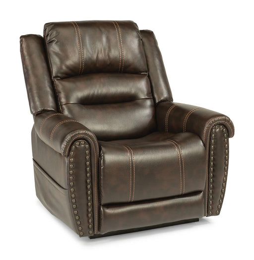 Flexsteel Oscar Power Recliner with Power Headrest and Lumbar - Dow Furniture (ME)
