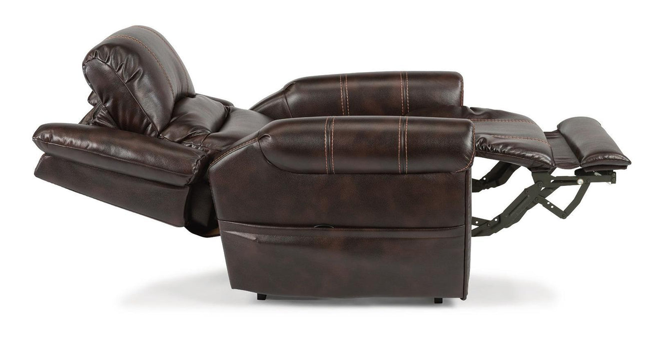 Flexsteel Oscar Power Recliner with Power Headrest and Lumbar - Dow Furniture (ME)