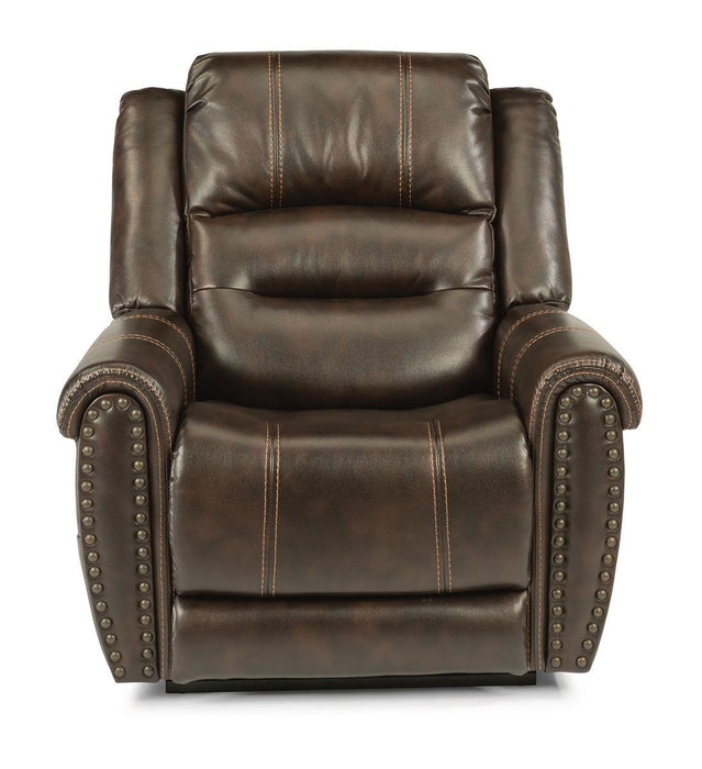 Flexsteel Oscar Power Recliner with Power Headrest and Lumbar - Dow Furniture (ME)