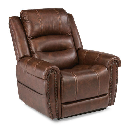 Flexsteel Oscar Power Recliner with Power Headrest and Lumbar - Dow Furniture (ME)