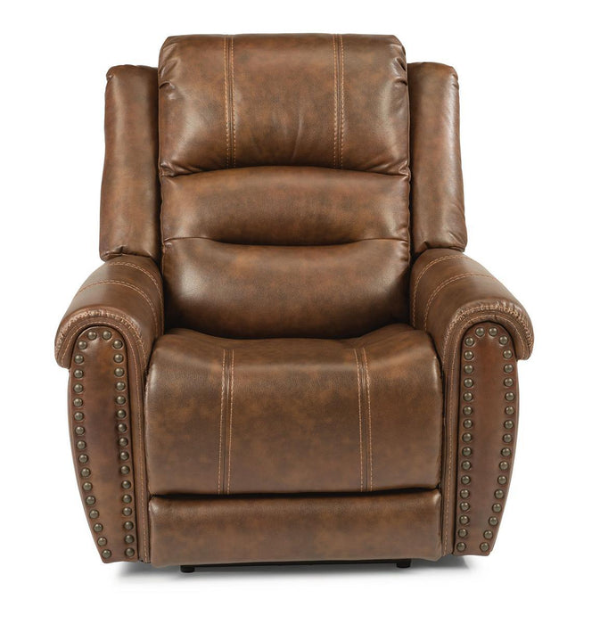 Flexsteel Oscar Power Recliner with Power Headrest and Lumbar - Dow Furniture (ME)