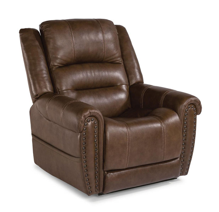 Flexsteel Oscar Power Recliner with Power Headrest and Lumbar - Dow Furniture (ME)