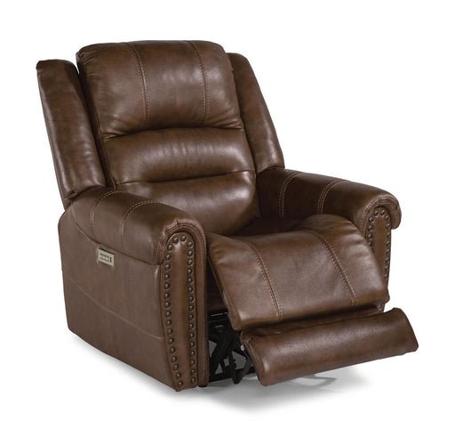 Flexsteel Oscar Power Recliner with Power Headrest and Lumbar - Dow Furniture (ME)
