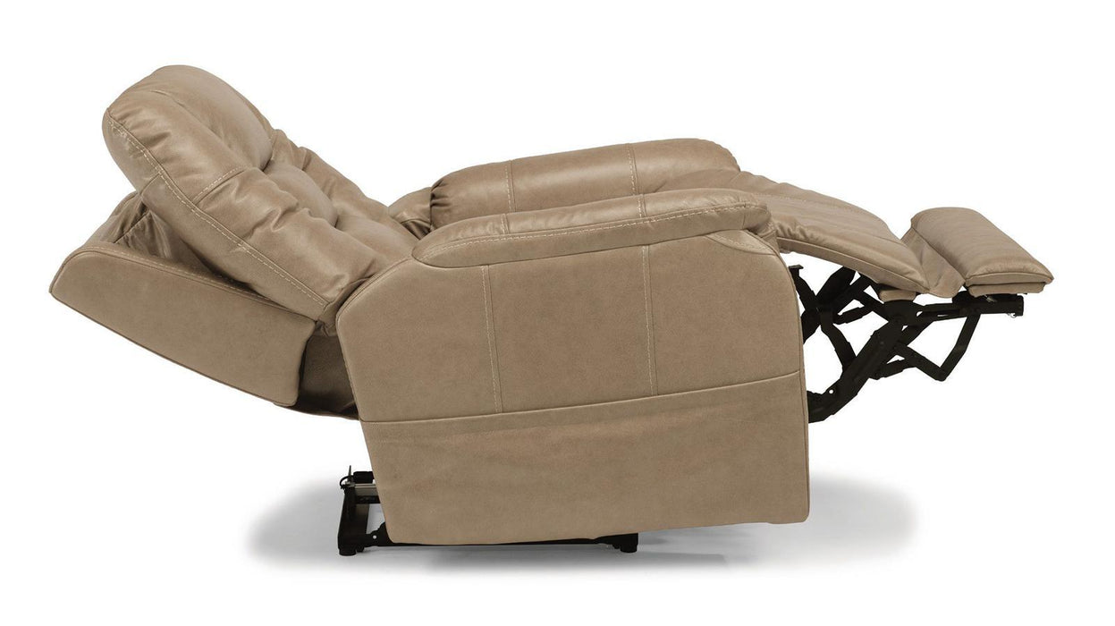 Flexsteel Theo Power Recliner with Power Headrest and Lumbar