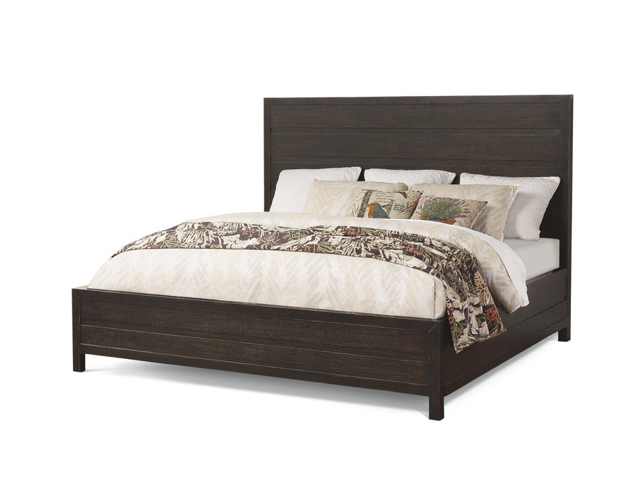 Flexsteel Wynwood Cologne King Panel Bed in Dark Brown - Dow Furniture (ME)