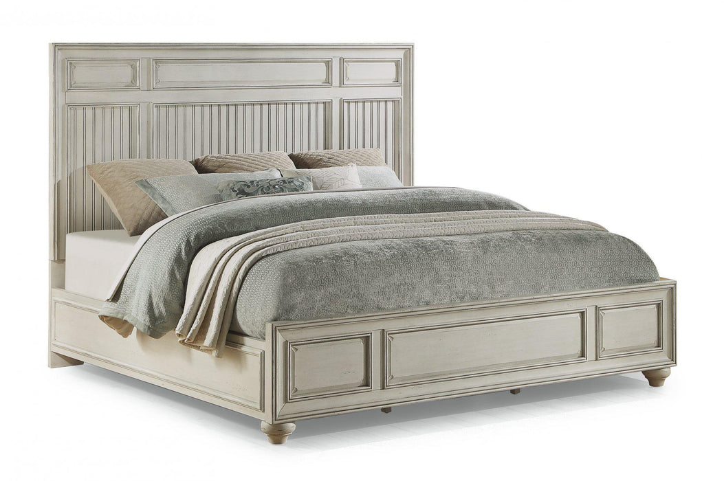 Flexsteel Wynwood Harmony King Panel Bed in White Wood - Dow Furniture (ME)