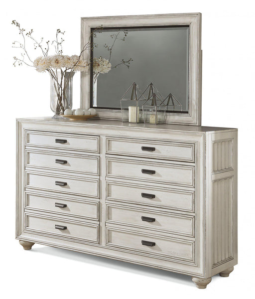 Flexsteel Wynwood Harmony Mirror in White Wood - Dow Furniture (ME)