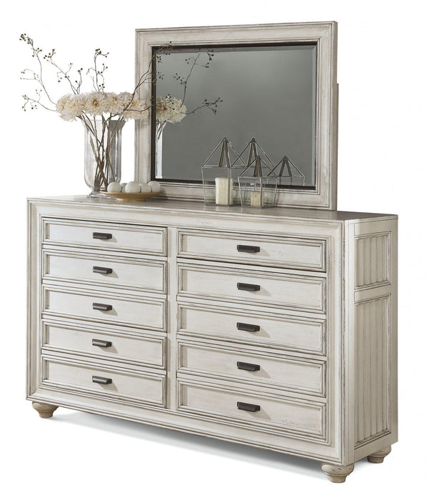 Flexsteel Wynwood Harmony Mirror in White Wood - Dow Furniture (ME)