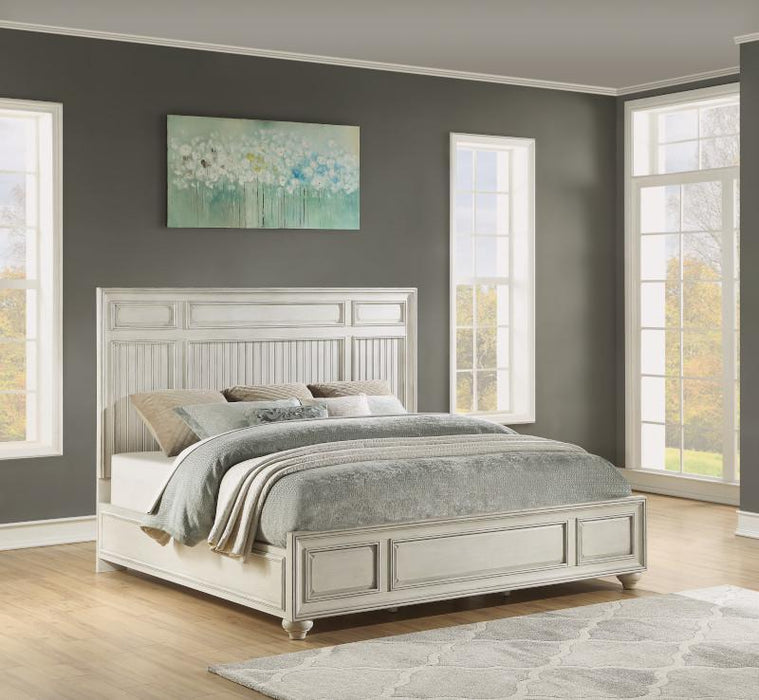Flexsteel Wynwood Harmony Queen Panel Bed in White Wood - Dow Furniture (ME)