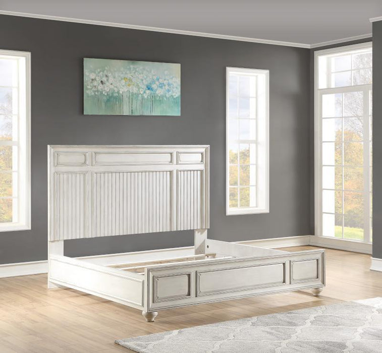 Flexsteel Wynwood Harmony King Panel Bed in White Wood - Dow Furniture (ME)