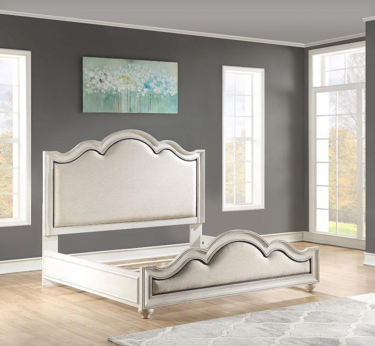 Flexsteel Wynwood Harmony King Upholstered Panel Bed in White Wood - Dow Furniture (ME)