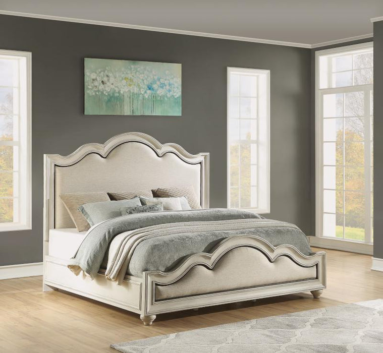 Flexsteel Wynwood Harmony King Upholstered Panel Bed in White Wood - Dow Furniture (ME)