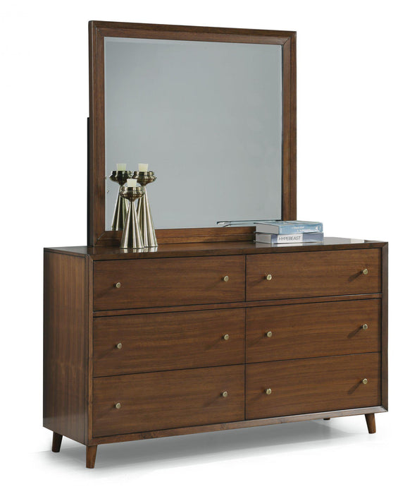 Flexsteel Wynwood Ludwig Mirror in Medium Brown - Dow Furniture (ME)