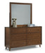 Flexsteel Wynwood Ludwig Mirror in Medium Brown - Dow Furniture (ME)