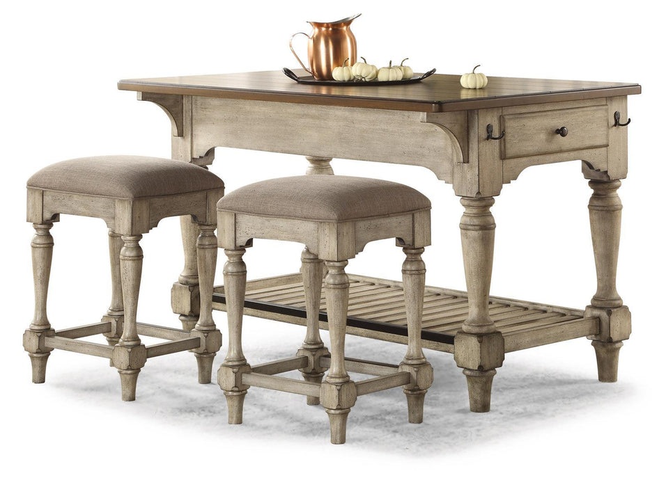 Flexsteel Wynwood Plymouth Kitchen Island in Two-Toned - Dow Furniture (ME)