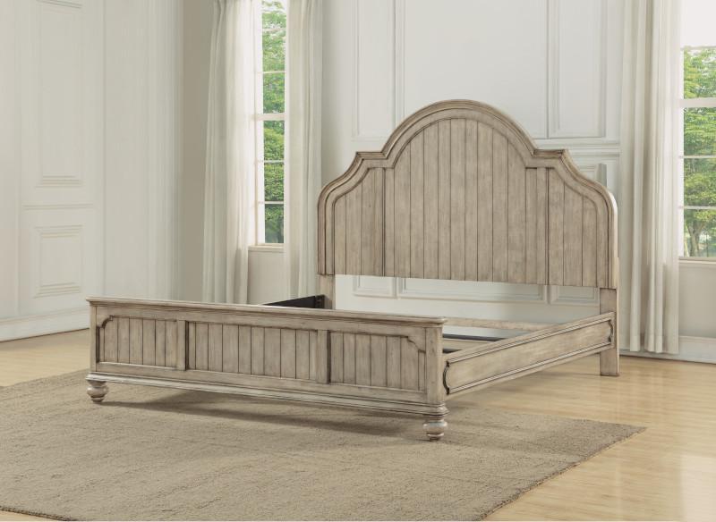 Flexsteel Wynwood Plymouth King Panel Bed in Whitewash Wood - Dow Furniture (ME)