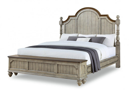 Flexsteel Wynwood Plymouth Queen Poster Storage Bed in Whitewash Wood image