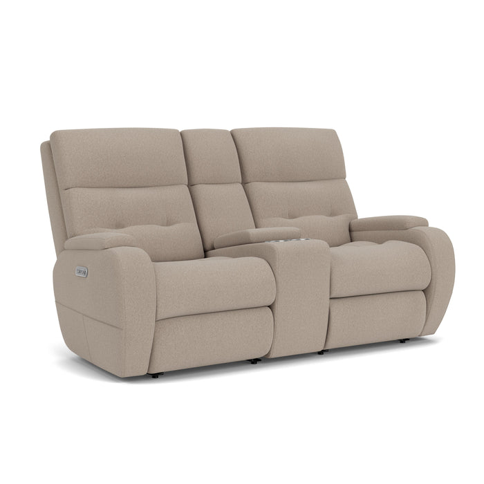 Strait B3906-601H Power Reclining Loveseat with Console & Power Headrests