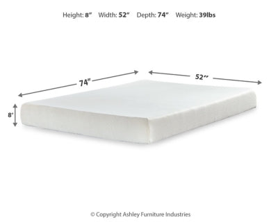 Chime 8 Inch Memory Foam Mattress in a Box - Dow Furniture (ME)
