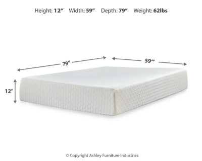 Chime 12 Inch Memory Foam Mattress in a Box - Dow Furniture (ME)