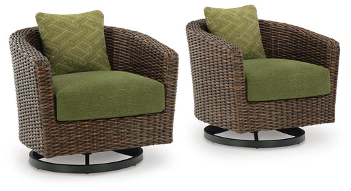 Horizon Hall Outdoor Swivel Lounge Chair with Cushion - Dow Furniture (ME)