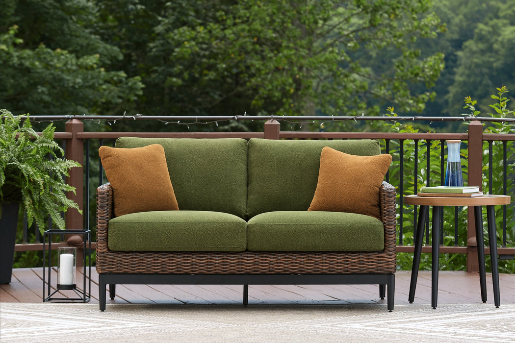 Horizon Hall Outdoor Loveseat with Cushion - Dow Furniture (ME)