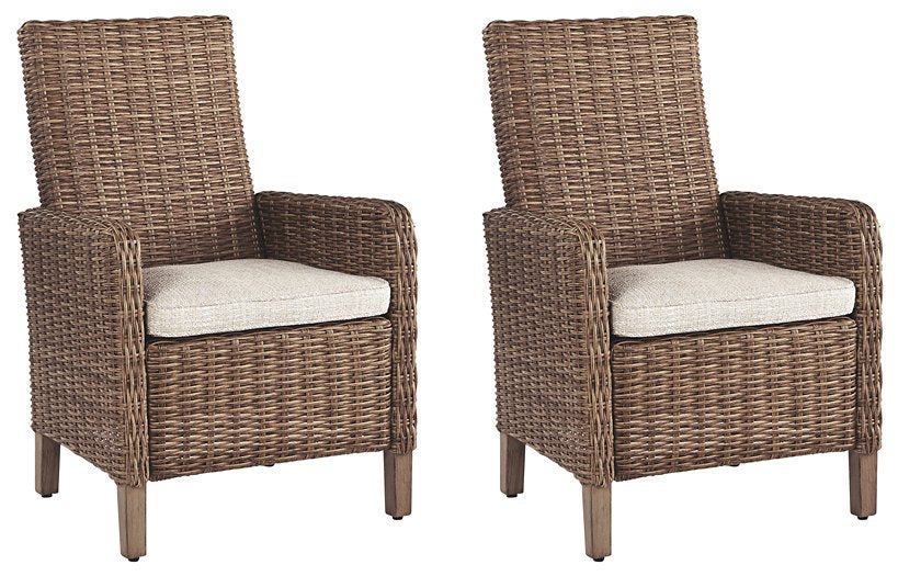 Beachcroft Outdoor Arm Chair with Cushion (Set of 2) - Dow Furniture (ME)