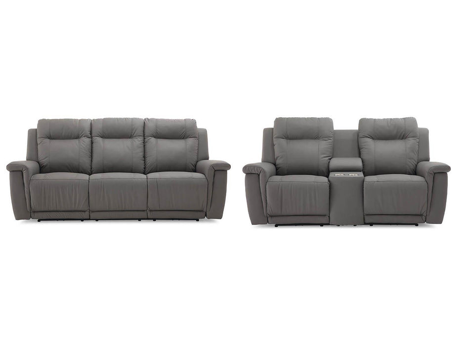 Palliser Riley Console Loveseat Power with Cupholder and Power Headrest
