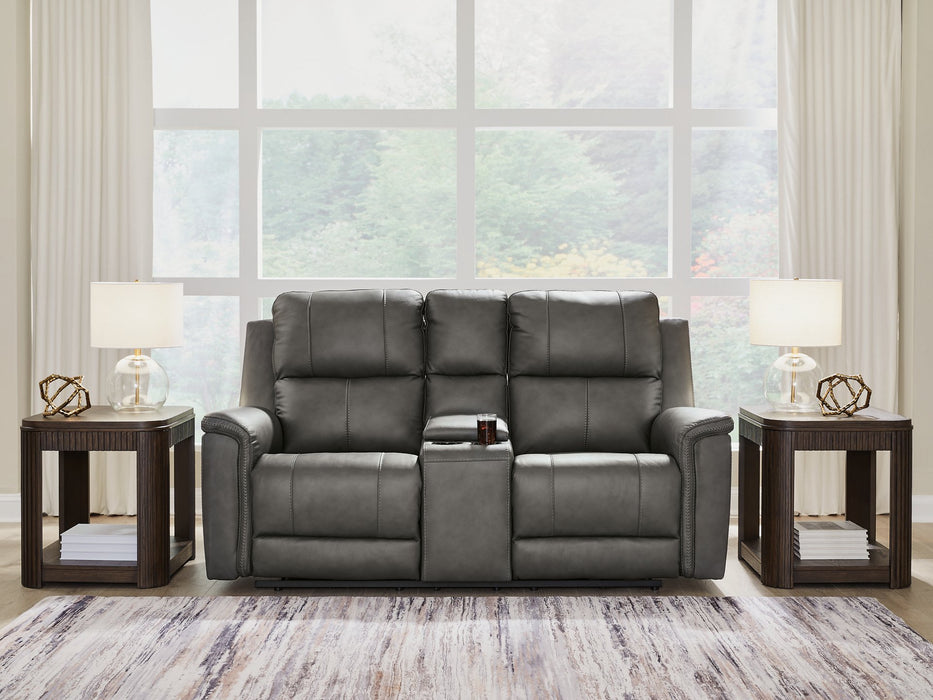 Bleckley Power Reclining Loveseat with Console - Dow Furniture (ME)