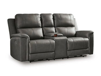 Bleckley Power Reclining Loveseat with Console - Dow Furniture (ME)