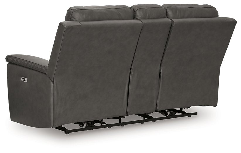 Bleckley Power Reclining Loveseat with Console - Dow Furniture (ME)