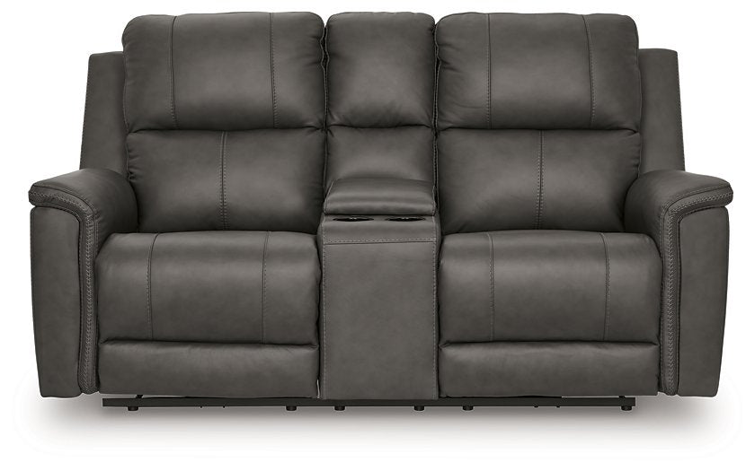 Bleckley Power Reclining Loveseat with Console - Dow Furniture (ME)