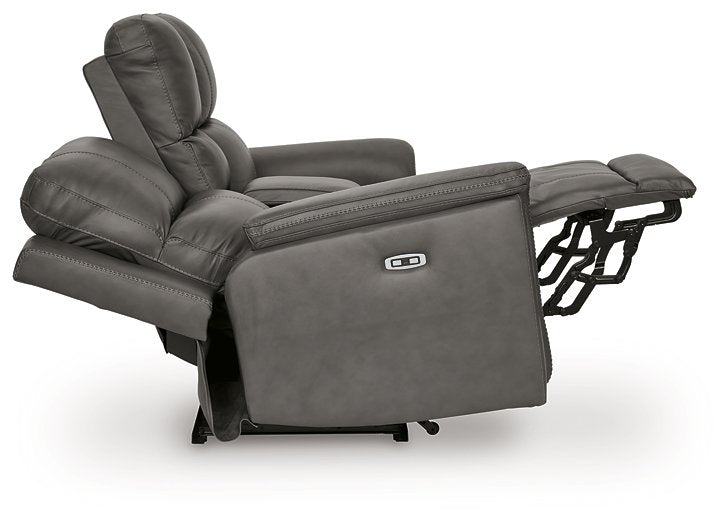 Bleckley Power Reclining Loveseat with Console - Dow Furniture (ME)