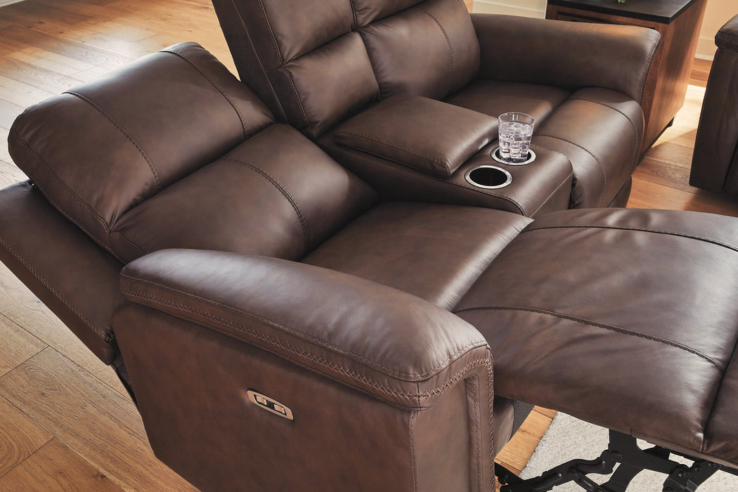 Bleckley Power Reclining Loveseat with Console - Dow Furniture (ME)