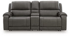 5Z - Pittson Power Reclining Sectional Loveseat with Console - Dow Furniture (ME)
