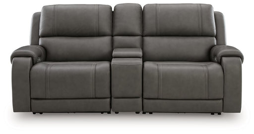 5Z - Pittson Power Reclining Sectional Loveseat with Console - Dow Furniture (ME)