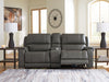 5Z - Pittson Power Reclining Sectional Loveseat with Console - Dow Furniture (ME)