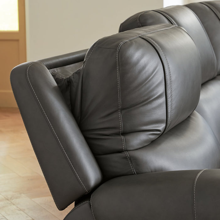 5Z - Pittson Power Reclining Sectional Loveseat with Console - Dow Furniture (ME)