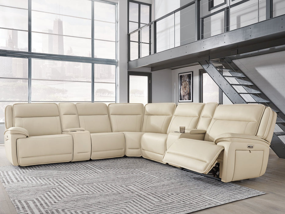 Double Deal Reclining Sectional with 2 Consoles - Dow Furniture (ME)