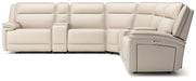 Double Deal Reclining Sectional with 2 Consoles - Dow Furniture (ME)