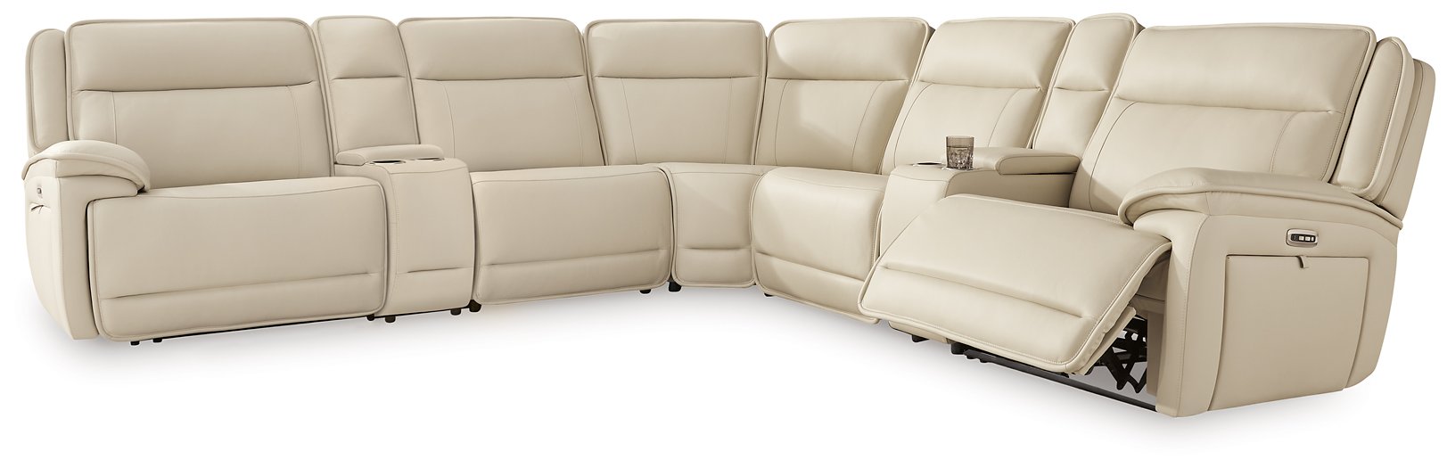 Double Deal Reclining Sectional with 2 Consoles - Dow Furniture (ME)