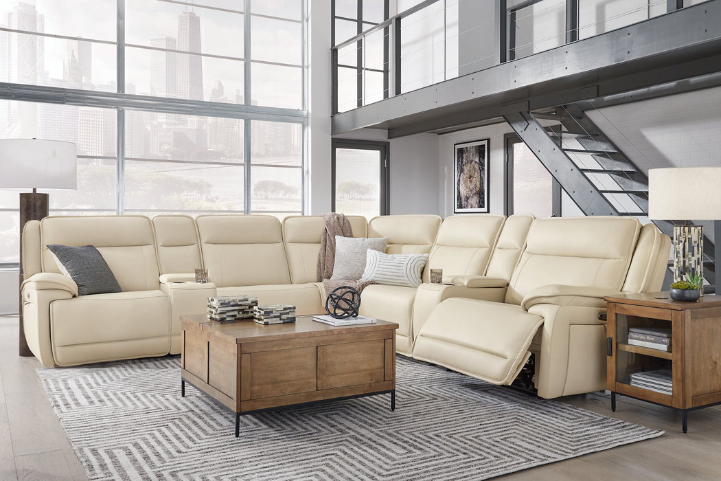 Double Deal Reclining Sectional with 2 Consoles - Dow Furniture (ME)