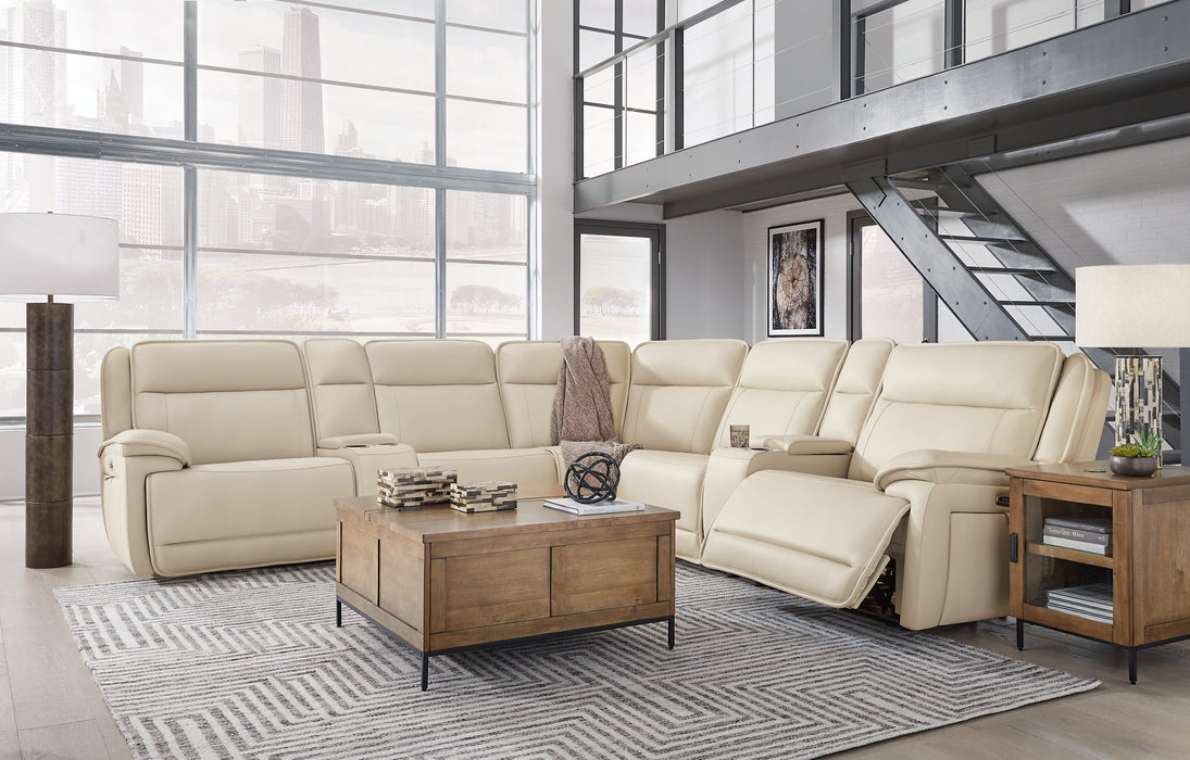 Double Deal Reclining Sectional with 2 Consoles - Dow Furniture (ME)