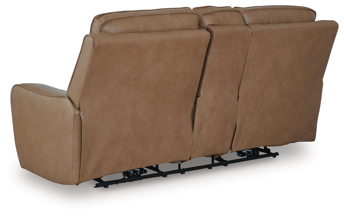DeepWakes Power Reclining Loveseat with Console - Dow Furniture (ME)