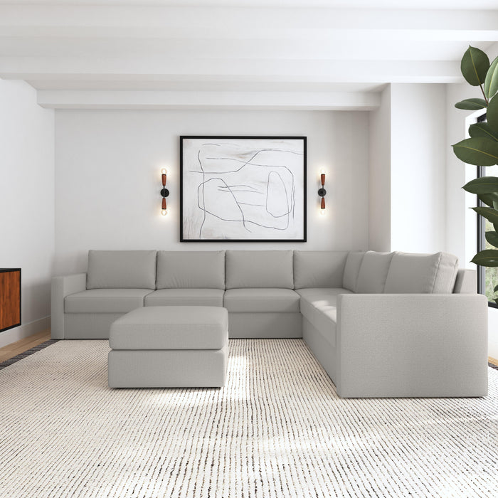 Flex 6-Seat Sectional with Standard Arm and Ottoman - Dow Furniture (ME)