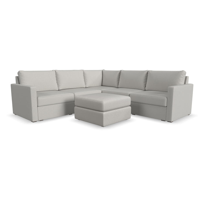 Flex 5-Seat Sectional with Standard Arm and Ottoman - Dow Furniture (ME)