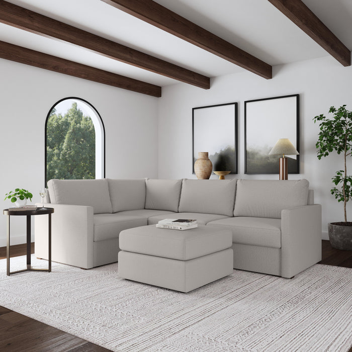 Flex 4-Seat Sectional with Narrow Arm and Ottoman - Dow Furniture (ME)