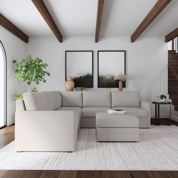 Flex 5-Seat Sectional with Narrow Arm and Ottoman - Dow Furniture (ME)