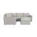 Flex 4-Seat Sectional with Narrow Arm and Ottoman